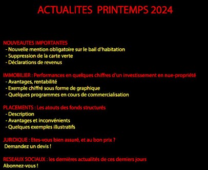 Newsletter 2ème trimestre 2024