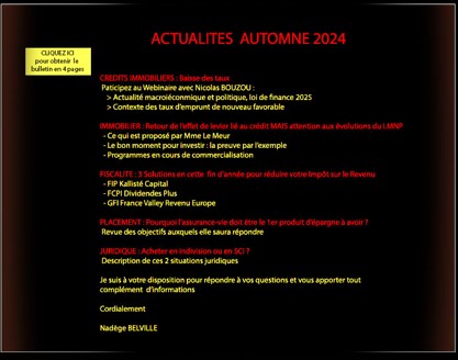 Newsletter 4ème trimestre 2024