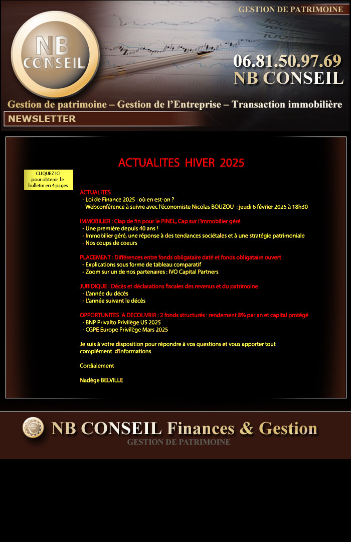 Newsletter 1er trimestre 2025
