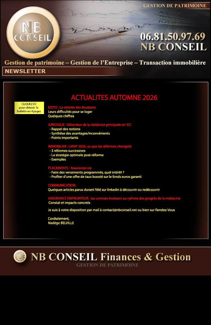 Newsletter Automne 2026